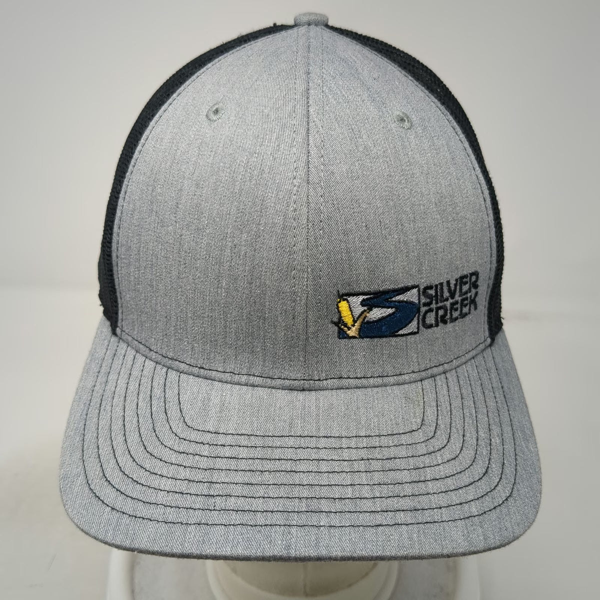 Richardson Trucker Hat Gray One Size Mesh Back Snapback Silver Creek Logo