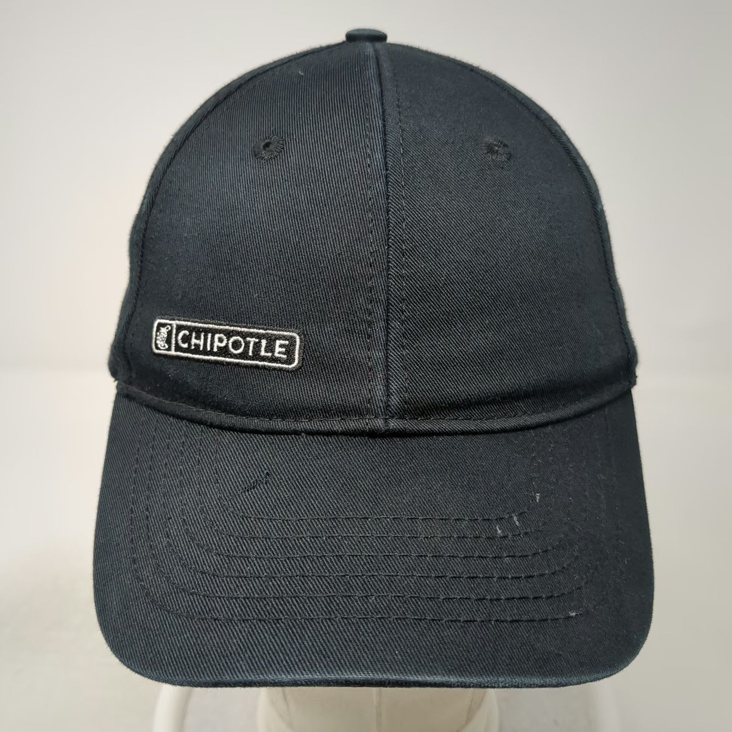 Loomstate Baseball Cap Black One Size Chipotle Logo Organic Cotton Strapback Hat