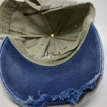 Turtle Bay Redding California Baseball Cap Beige Blue One Size Distressed Hat