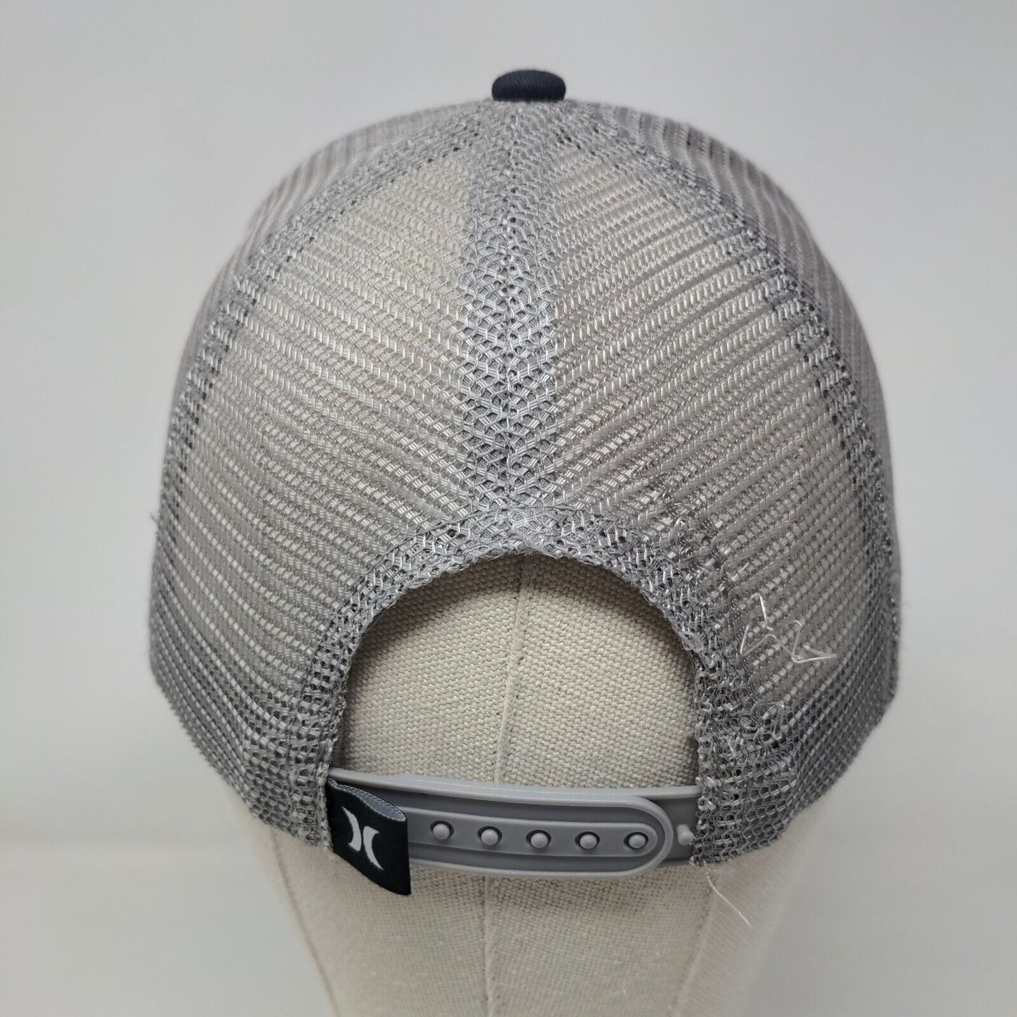 Hurley Snapback Mesh Back Trucker Hat Blue One Size Embroidered Logo