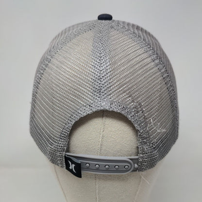 Hurley Snapback Mesh Back Trucker Hat Blue One Size Embroidered Logo