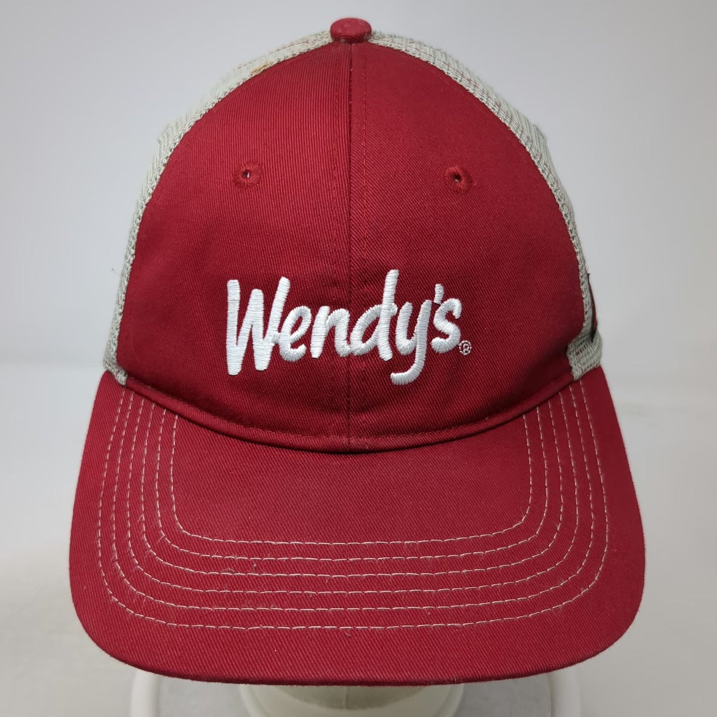 Wendy's Trucker Hat Red One Size Mesh Snapback Dave Thomas Foundation Adoption