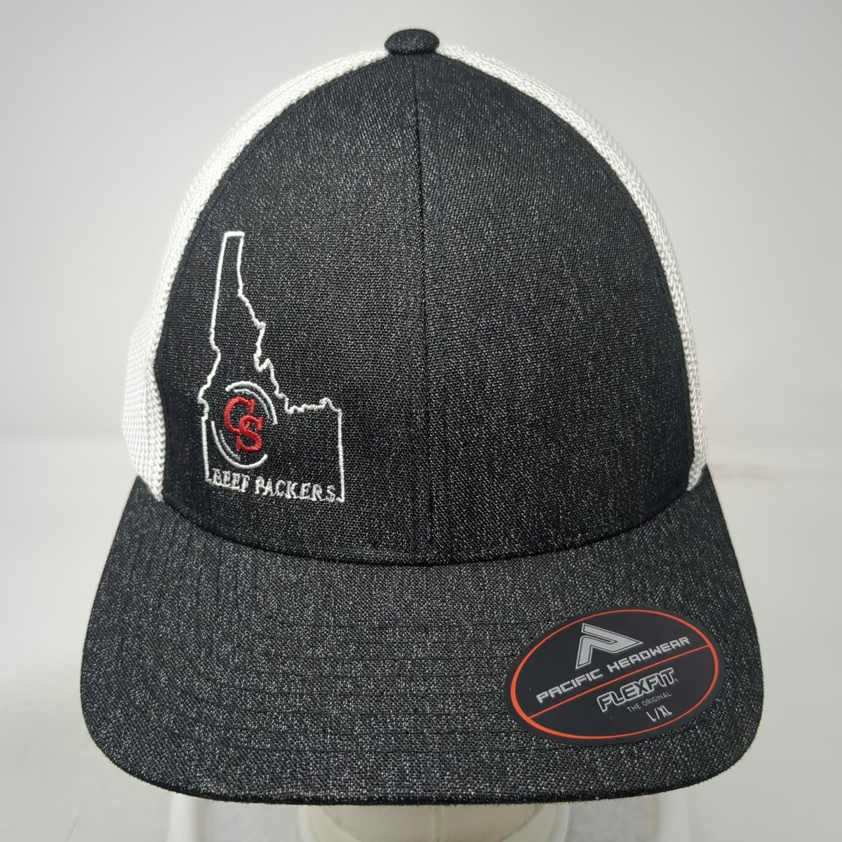Pacific Headwear Baseball Cap Black XL Idaho Beef Packers Mesh Flexfit Hat