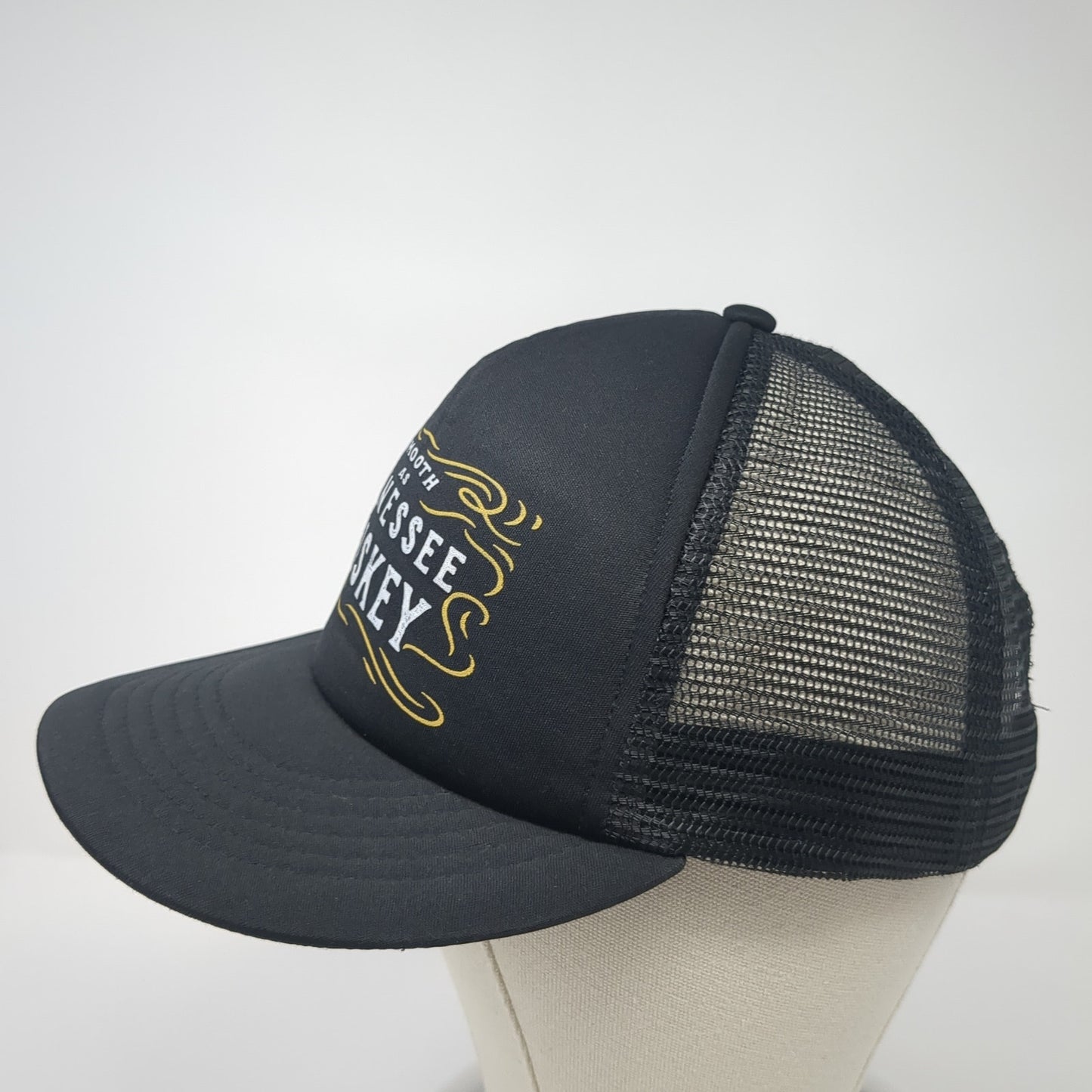 Smooth As Tennessee Whiskey Snapback Trucker Hat Black One Size Mesh Back