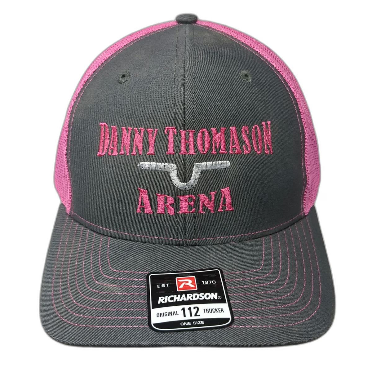 Richardson Trucker Hat Gray Pink One Size Danny Thomason Arena Mesh Snapback