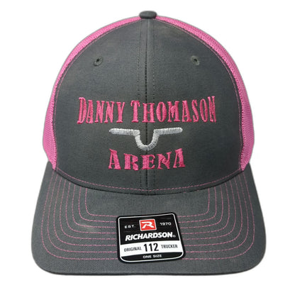 Richardson Trucker Hat Gray Pink One Size Danny Thomason Arena Mesh Snapback