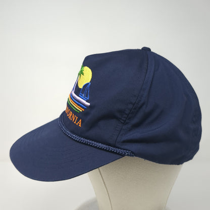 California Snapback Rope Hat Blue One Size Adjustable Embroidered