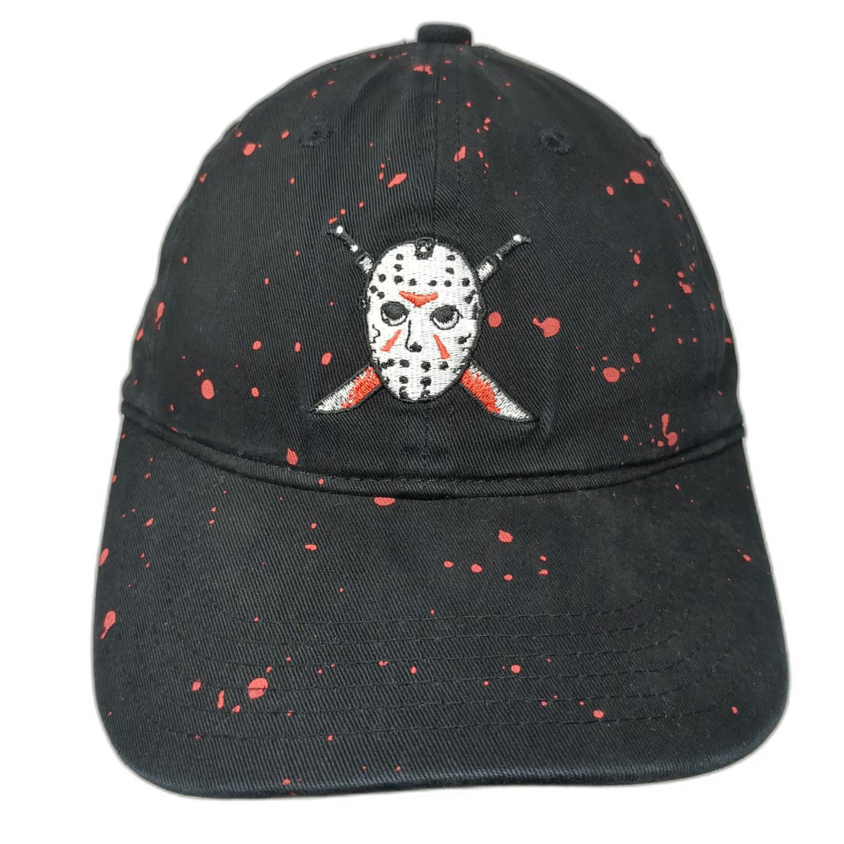 Friday the 13th Baseball Cap Black One Size Blood Splatter Jason Voorhees Hat