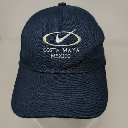Costa Maya Mexico Strapback Hat Blue One Size Embroidered 6 Panel
