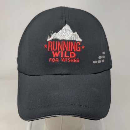 Running Wild For Wishes Strapback Hat Black One Size Mesh Embroidered