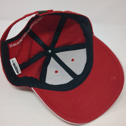 Shirthouse Slideback Hat Red One Size Adjustable Embroidered 6 Panel