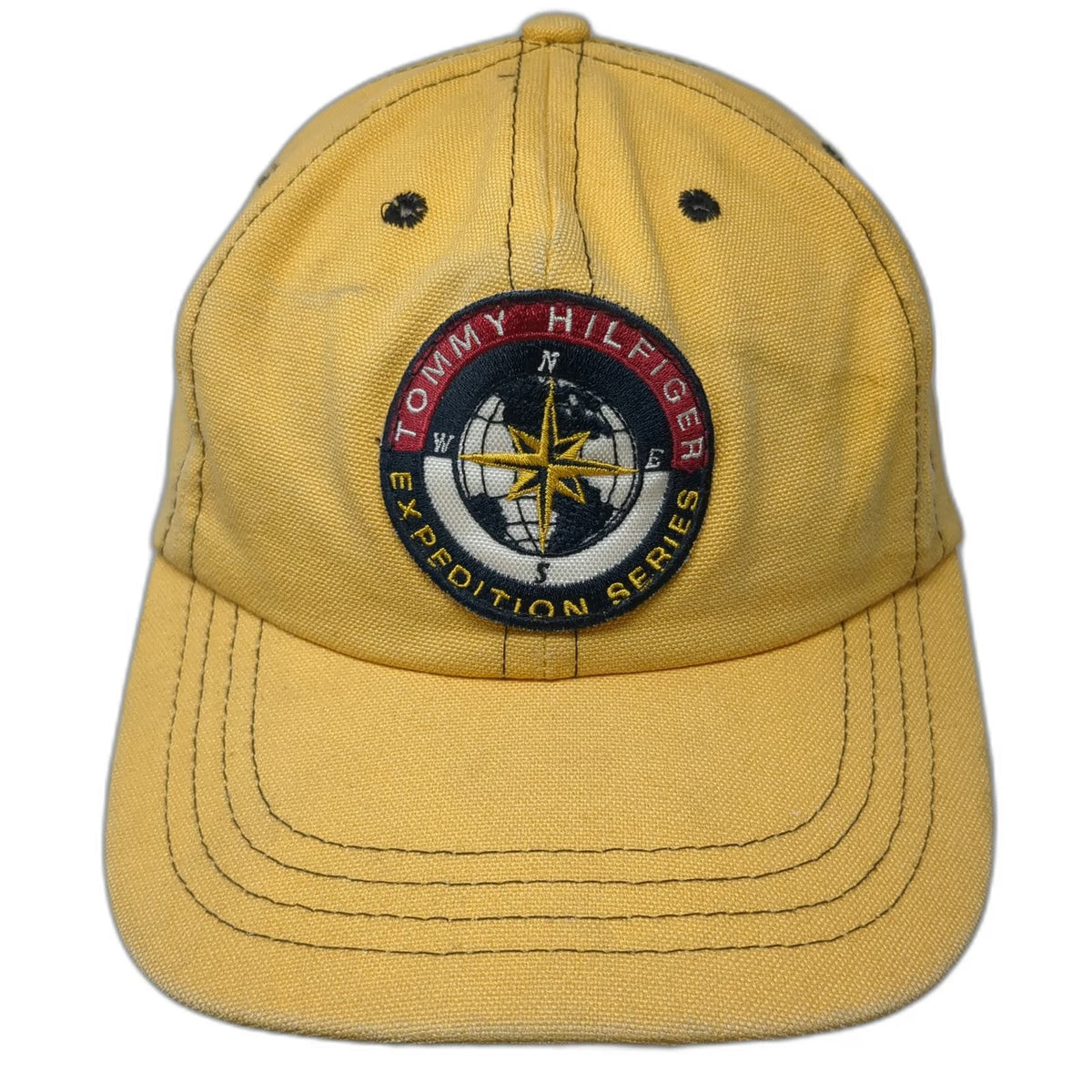 Tommy Hilfiger Baseball Cap Yellow OSFM Expedition Series Leather Strapback Hat