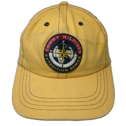 Tommy Hilfiger Baseball Cap Yellow OSFM Expedition Series Leather Strapback Hat