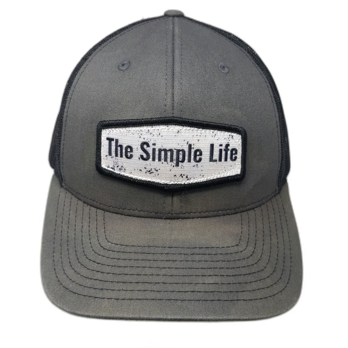 Richardson Trucker Hat Gray One Size The Simple Life Patch Mesh Snapback 112 Cap