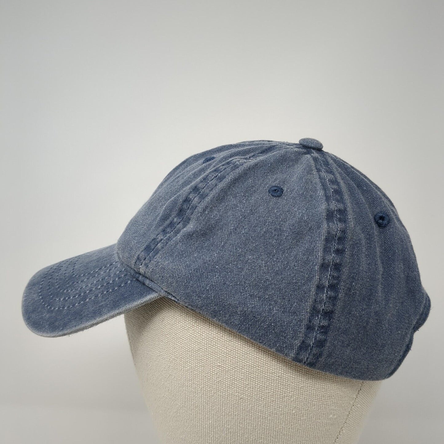 Unbranded Strapback Hat Blue One Size Solid 6 Panel Adjustable Blank
