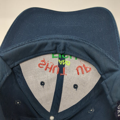 Shut Up And Fish Strapback Hat Blue OSFA Embroidered Port & Company