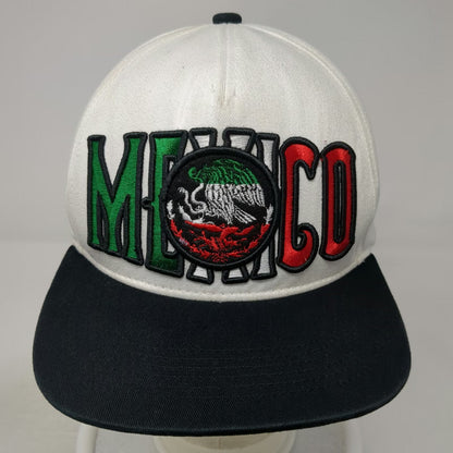 Top Level 5 Panel White One Size Mexico Eagle Crest Snapback Hat Graphic Cotton