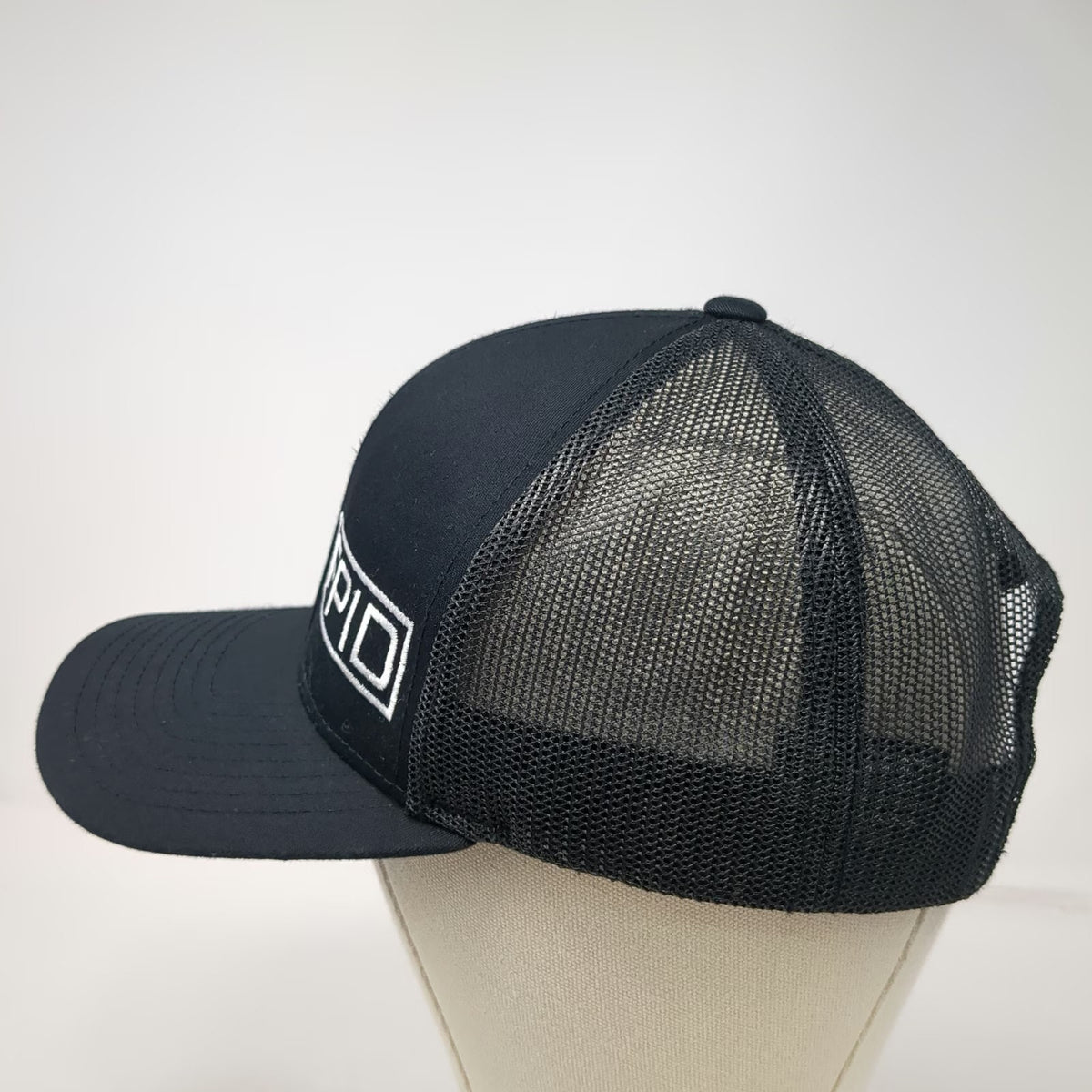 Pacific Headwear Trucker Hat Black One Size FPID Logo Mesh Snapback Structured