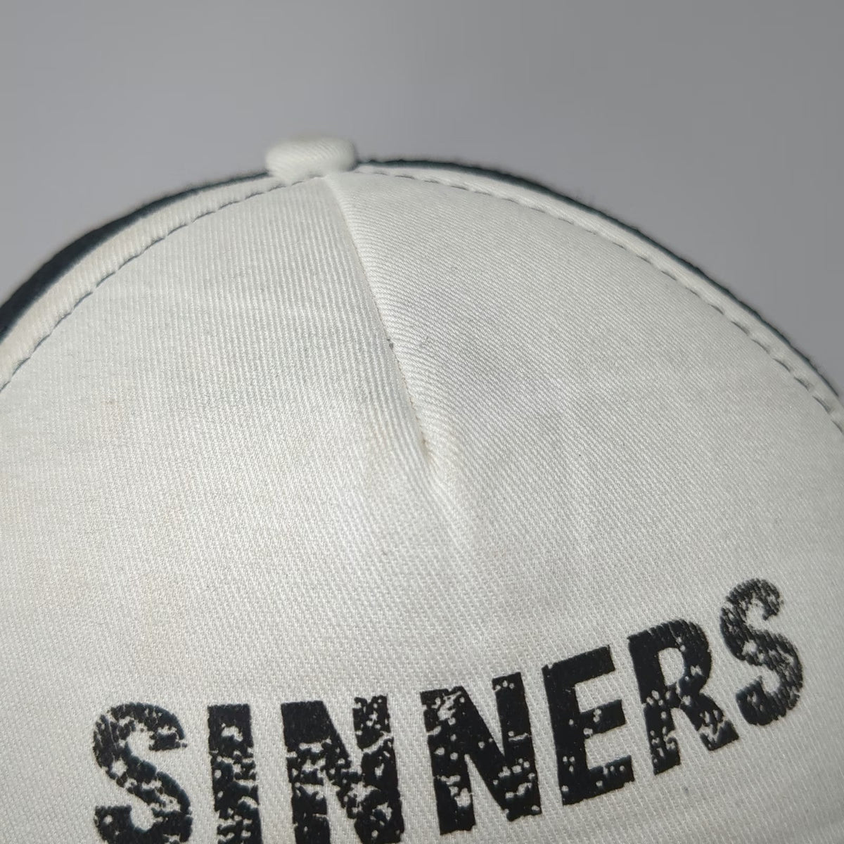 Headwear USA Trucker Hat Black White One Size Sinners Brass Knuckles Mesh Back