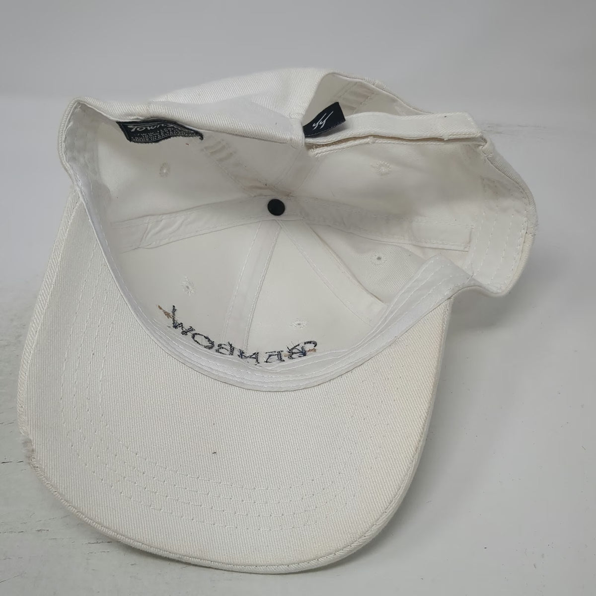 Town Talk Baseball Cap White One Size Benbow Hotel Resort Strapback Hat Cotton