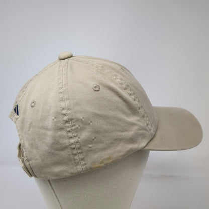 Adidas Baseball Cap Beige One Size Cotton Tonal Brim Logo Adjustable Strap Hat