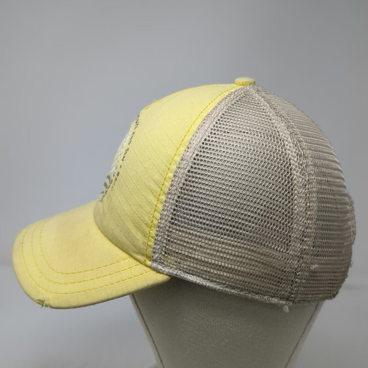 Roxy Trucker Hat Yellow One Size Mesh Snapback Sea Surf Sun Graphic Logo