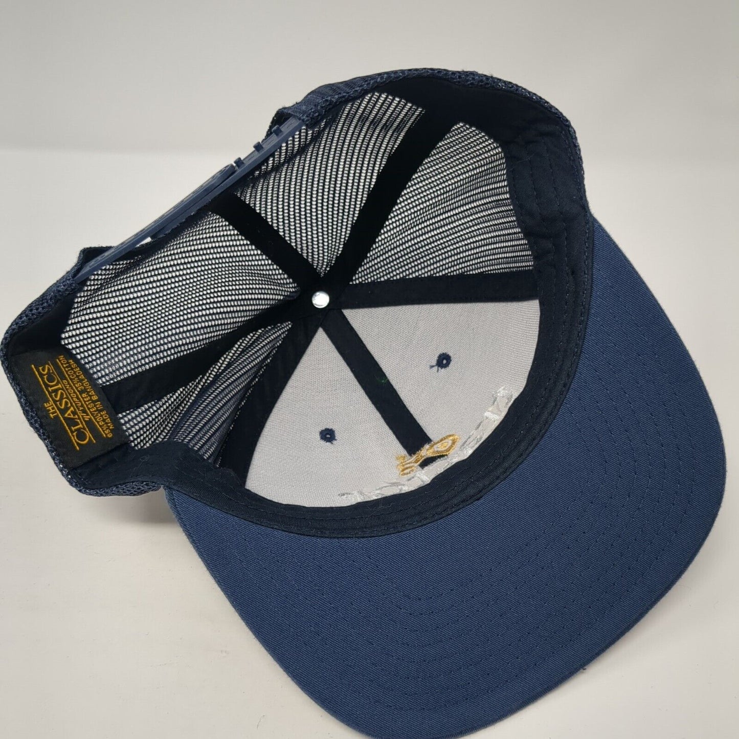 Tractor Beverage Co. Snapback Trucker Hat Blue OS Adjustable Mesh Back Yupoong