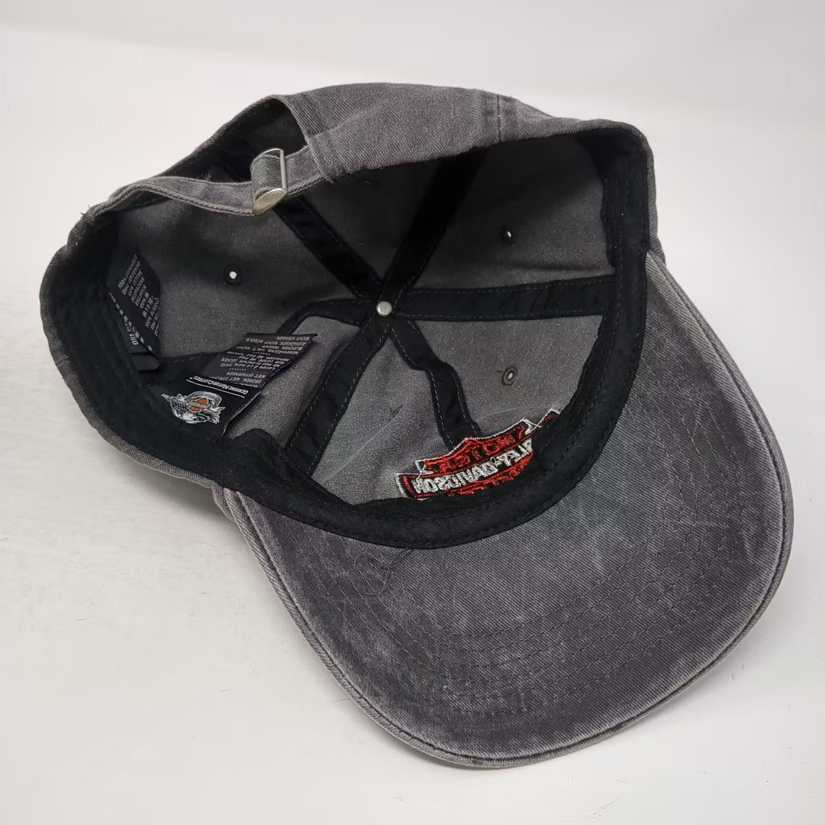 Harley-Davidson Gray Baseball Cap One Size Distressed Logo Adjustable Hat
