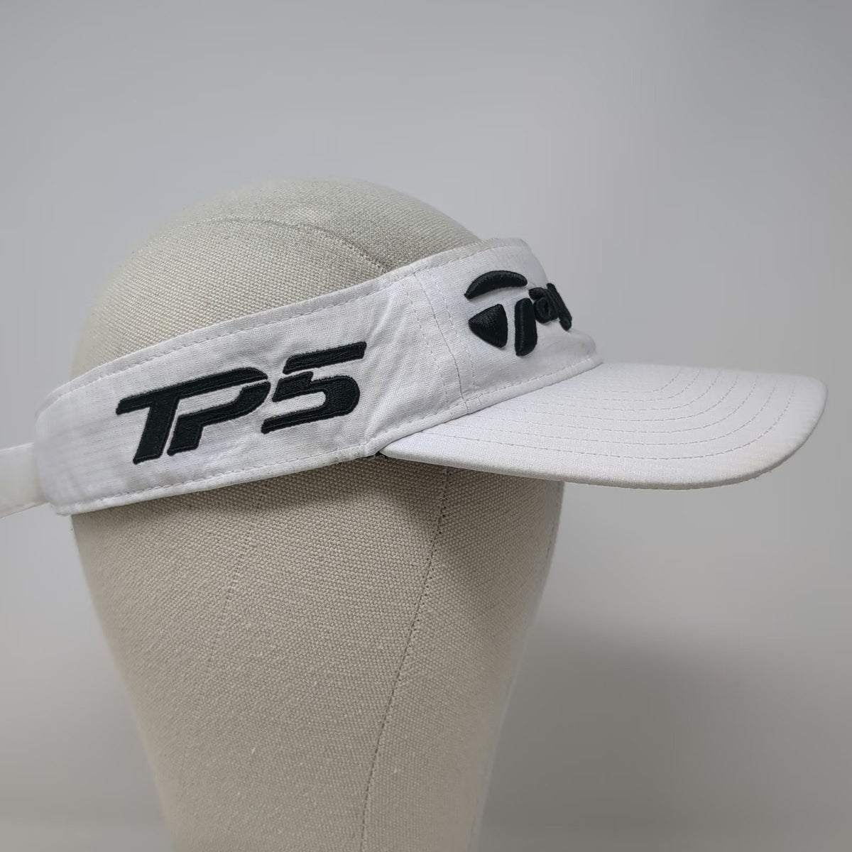 TaylorMade Visor White One Size Golf Hat SIM TP5 Logo Strapback 3D Embroidery