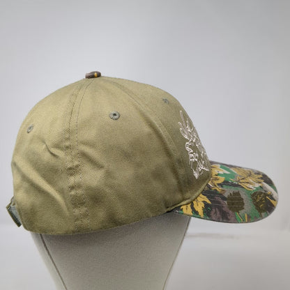 Green Baseball Cap One Size Elk-aholic Hunting Camo Brim Strapback Animal Hat