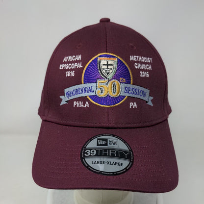 50th Quadrennial Session Fitted Hat Red Burgundy L/XL 6 Panel 39Thirty New Era