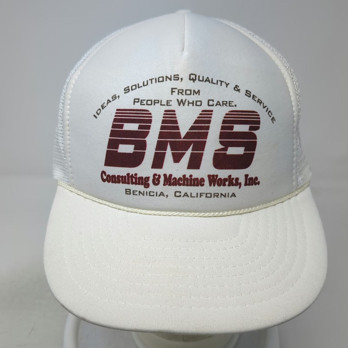 Nissin BMS Consulting Machine Works White One Size Trucker Hat Snapback Mesh