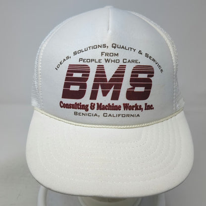 Nissin BMS Consulting Machine Works White One Size Trucker Hat Snapback Mesh