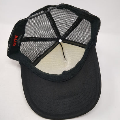 Elysian Snapback Trucker Hat Black One Size Adjustable Mesh Back Rope Otto