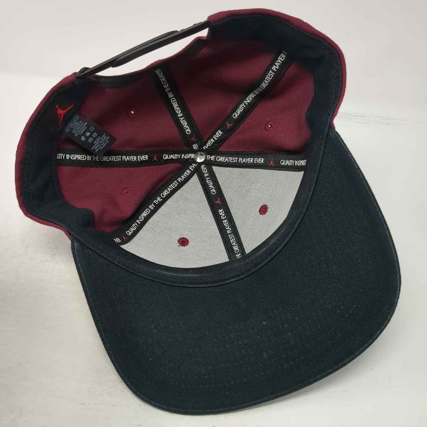 Jordan Snapback Hat Red Black One Size Flat Brim Jumpman Embroidered Logo Sports