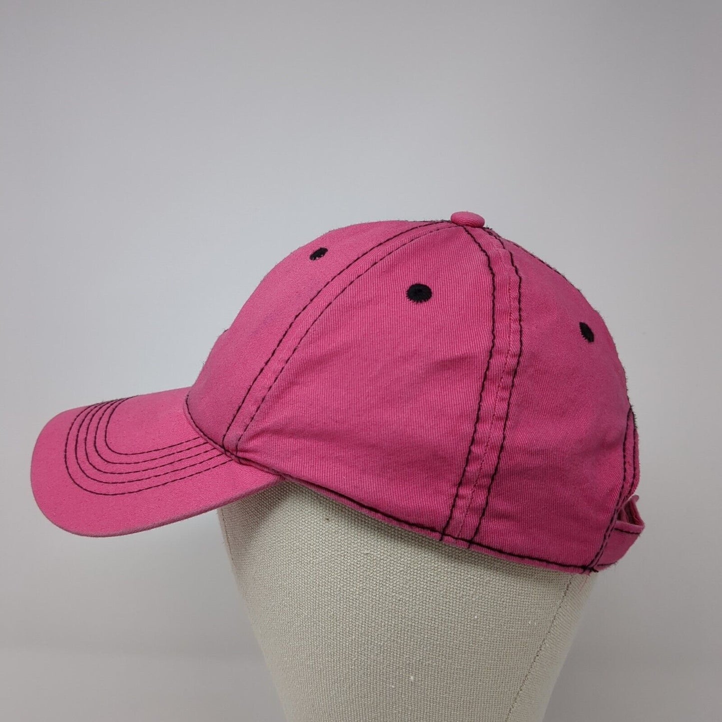 Unbranded Strapback Hat Pink One Size Solid 6 Panel Adjustable Blank