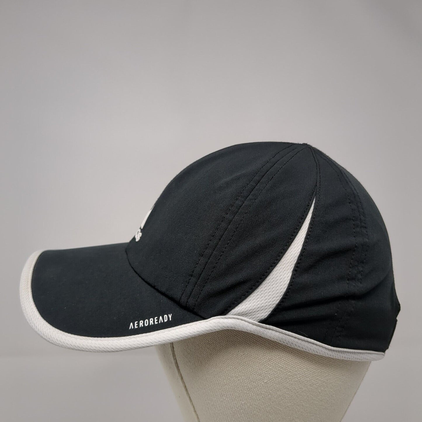 Adidas Aeroready Strapback Hat Black One Size 3 Stripes White Trim