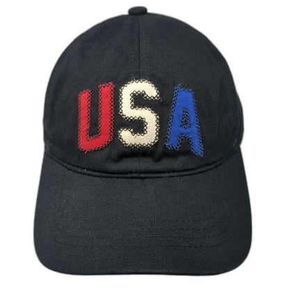 David and Young Baseball Cap Black OSFM USA Embroidered Applique Slideback Hat