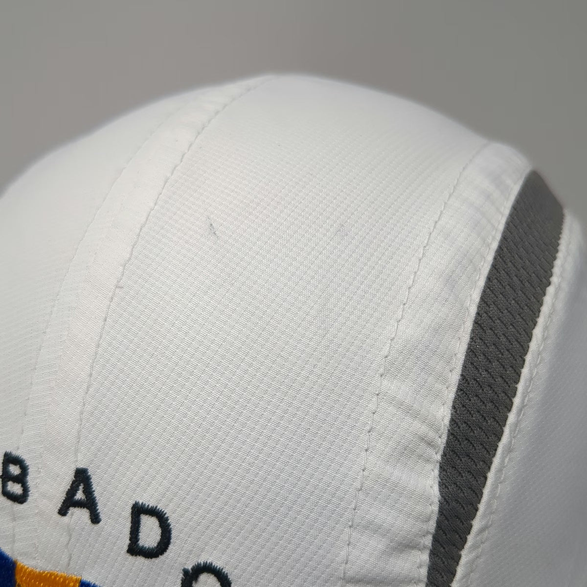 Baseball Cap White One Size Barbados Flag Performance Mesh Strapback Hat Trident