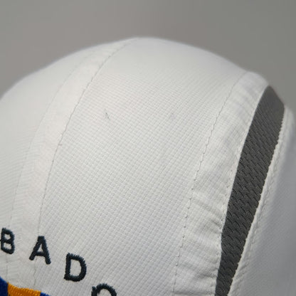 Baseball Cap White One Size Barbados Flag Performance Mesh Strapback Hat Trident