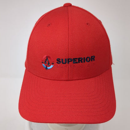 Superior Water & Air Snapback Hat Red One Size Lennox Yupoong 6 Panel