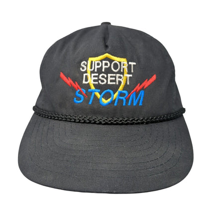 Support Desert Storm Strapback Rope Hat Black One Size Adjustable