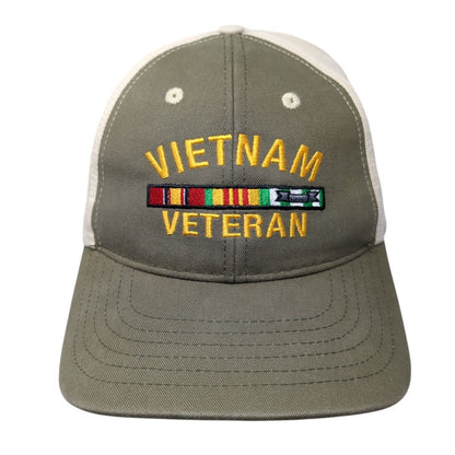 Vietnam Veteran Strapback Hat Brown One Size Colorblock Adjustable