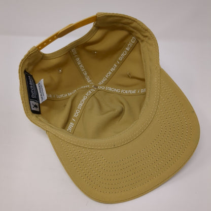 DB Dutch Bros 92 Snapback Hat Tan One Size Adjustable Embroidered Vented Holes