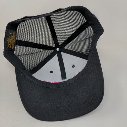 Sexy As Flock Snapback Trucker Hat Black One Size Adjustable Mesh Back Yupoong