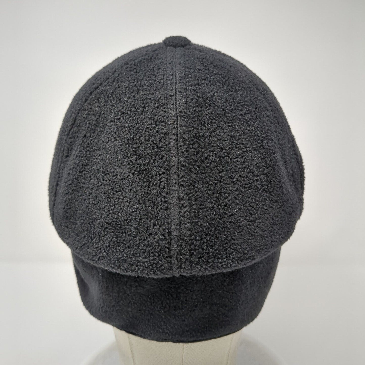 Paramount Headwear Fitted Hat Black Medium Ear Flap Solid Fleece Blank