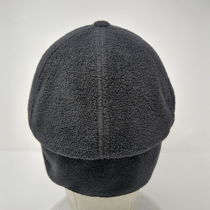 Paramount Headwear Fitted Hat Black Medium Ear Flap Solid Fleece Blank