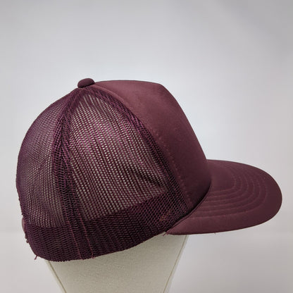 Young An Snapback Mesh Back Rope Trucker Hat Red One Size Adjustable