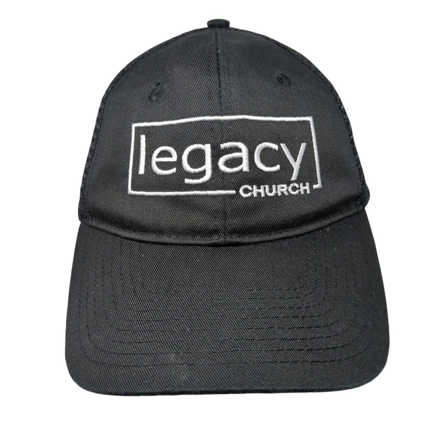Legacy Church Snapback Mesh Back Trucker Hat Black One Size Embroidered