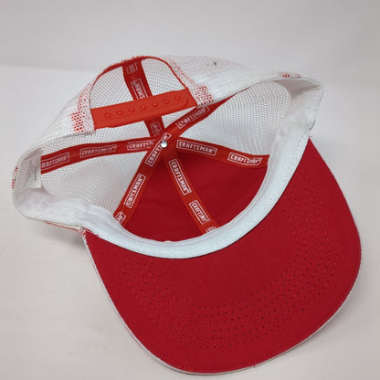 Craftsman ACE Snapback Trucker Hat Red One Size Adjustable Embroidered Mesh Back